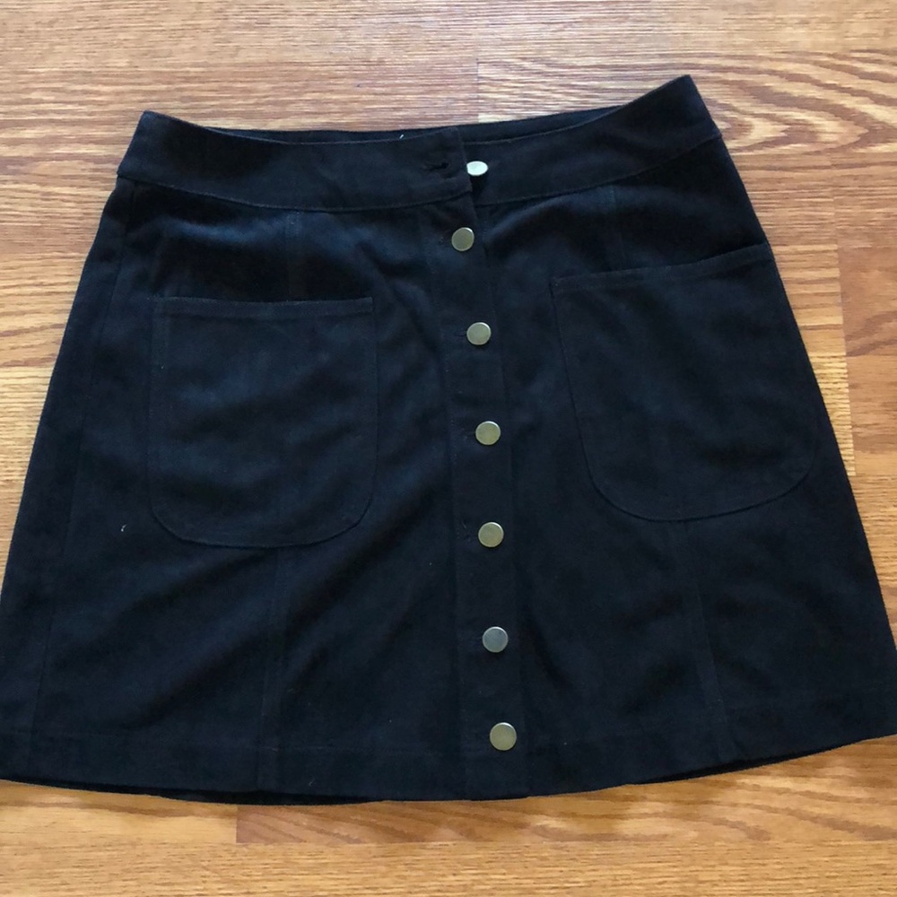 Suede black skirt